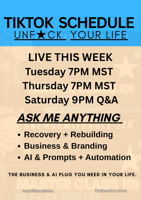 kami wilson live on tiktok business coach schedule